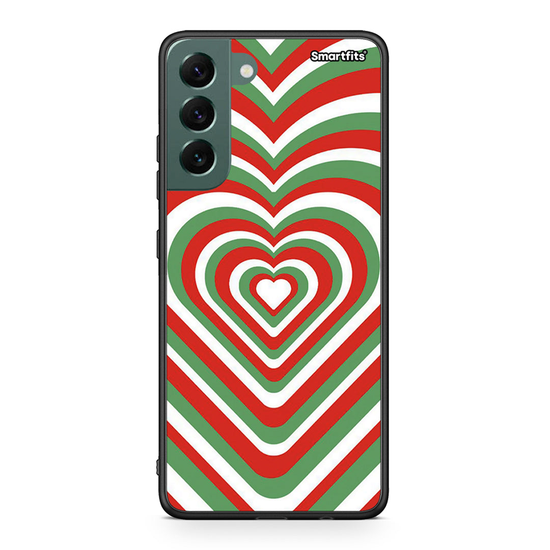 Samsung S22 Plus Christmas Hearts θήκη από τη Smartfits με σχέδιο στο πίσω μέρος και μαύρο περίβλημα | Smartphone case with colorful back and black bezels by Smartfits