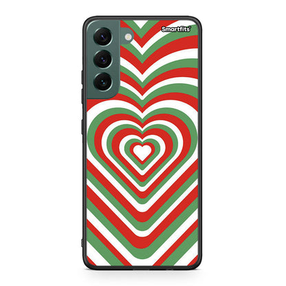 Samsung S22 Plus Christmas Hearts θήκη από τη Smartfits με σχέδιο στο πίσω μέρος και μαύρο περίβλημα | Smartphone case with colorful back and black bezels by Smartfits