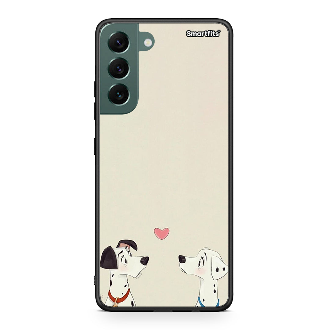 Samsung S22 Plus Dalmatians Love θήκη από τη Smartfits με σχέδιο στο πίσω μέρος και μαύρο περίβλημα | Smartphone case with colorful back and black bezels by Smartfits