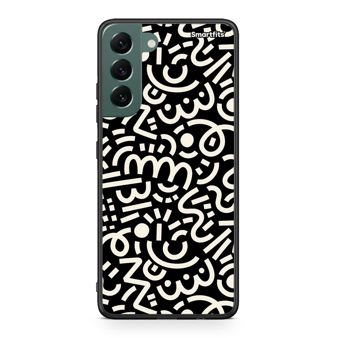 Samsung S22 Plus Doodle Art Θήκη από τη Smartfits με σχέδιο στο πίσω μέρος και μαύρο περίβλημα | Smartphone case with colorful back and black bezels by Smartfits