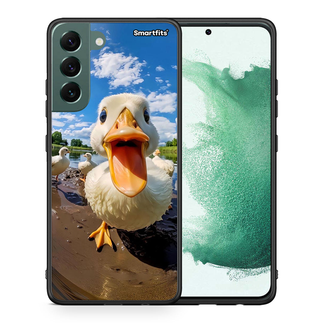 Θήκη Samsung S22 Plus Duck Face από τη Smartfits με σχέδιο στο πίσω μέρος και μαύρο περίβλημα | Samsung S22 Plus Duck Face case with colorful back and black bezels