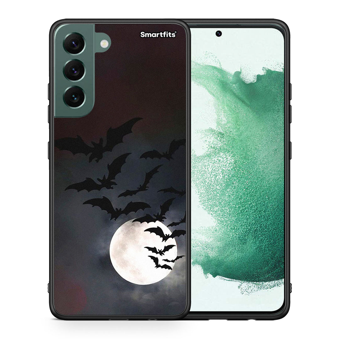 Θήκη Samsung S22 Plus Halloween Bat Night από τη Smartfits με σχέδιο στο πίσω μέρος και μαύρο περίβλημα | Samsung S22 Plus Halloween Bat Night case with colorful back and black bezels