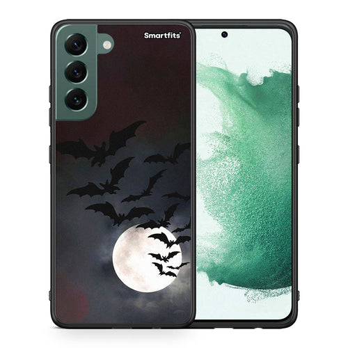 Θήκη Samsung S22 Plus Halloween Bat Night από τη Smartfits με σχέδιο στο πίσω μέρος και μαύρο περίβλημα | Samsung S22 Plus Halloween Bat Night case with colorful back and black bezels