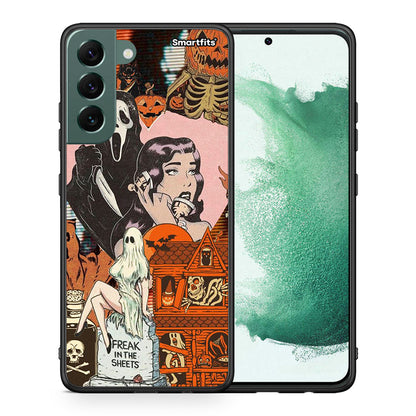 Θήκη Samsung S22 Plus Halloween Collage από τη Smartfits με σχέδιο στο πίσω μέρος και μαύρο περίβλημα | Samsung S22 Plus Halloween Collage case with colorful back and black bezels