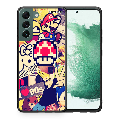Θήκη Samsung S22 Plus Love The 90s από τη Smartfits με σχέδιο στο πίσω μέρος και μαύρο περίβλημα | Samsung S22 Plus Love The 90s case with colorful back and black bezels