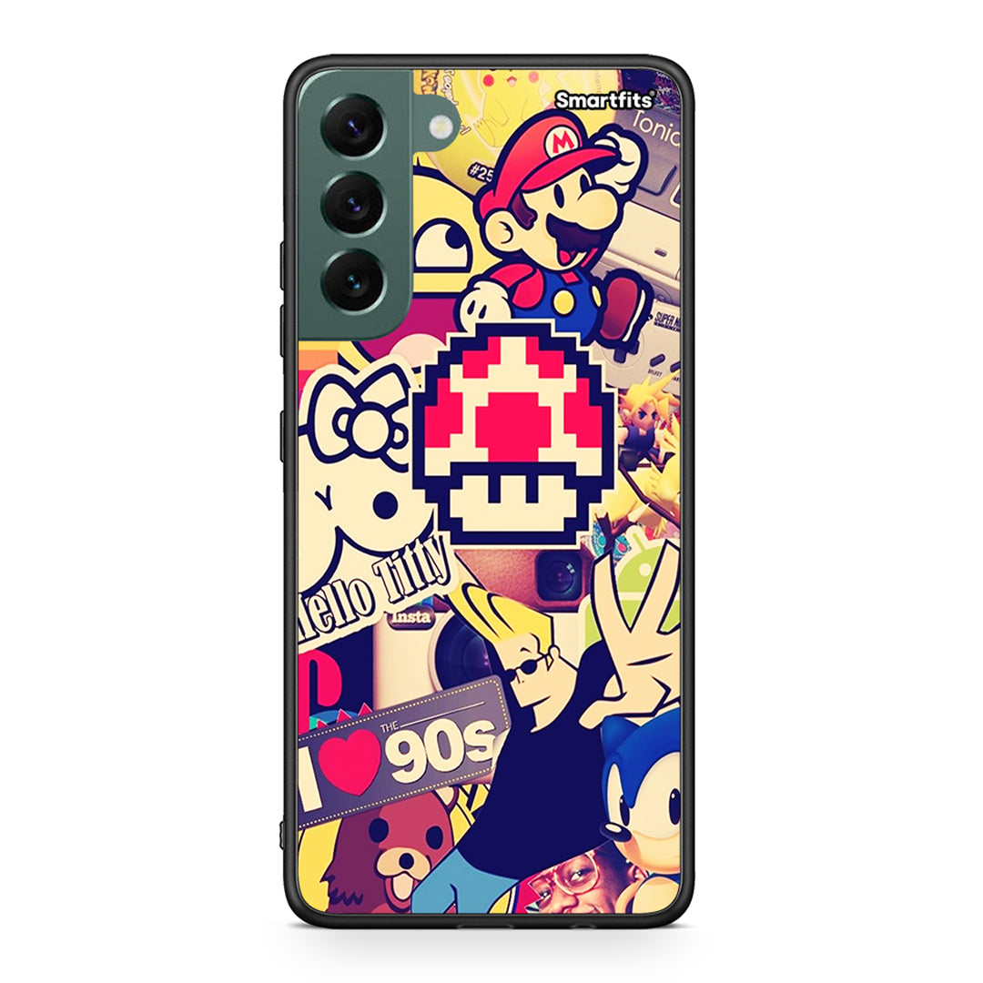 Samsung S22 Plus Love The 90s θήκη από τη Smartfits με σχέδιο στο πίσω μέρος και μαύρο περίβλημα | Smartphone case with colorful back and black bezels by Smartfits