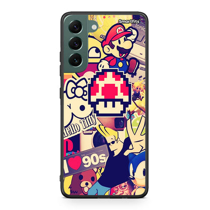 Samsung S22 Plus Love The 90s θήκη από τη Smartfits με σχέδιο στο πίσω μέρος και μαύρο περίβλημα | Smartphone case with colorful back and black bezels by Smartfits
