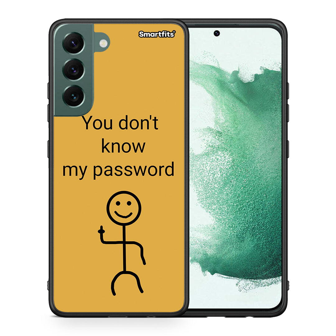 Θήκη Samsung S22 Plus My Password από τη Smartfits με σχέδιο στο πίσω μέρος και μαύρο περίβλημα | Samsung S22 Plus My Password case with colorful back and black bezels