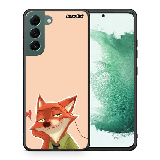 Θήκη Samsung S22 Plus Nick Wilde And Judy Hopps Love 1 από τη Smartfits με σχέδιο στο πίσω μέρος και μαύρο περίβλημα | Samsung S22 Plus Nick Wilde And Judy Hopps Love 1 case with colorful back and black bezels