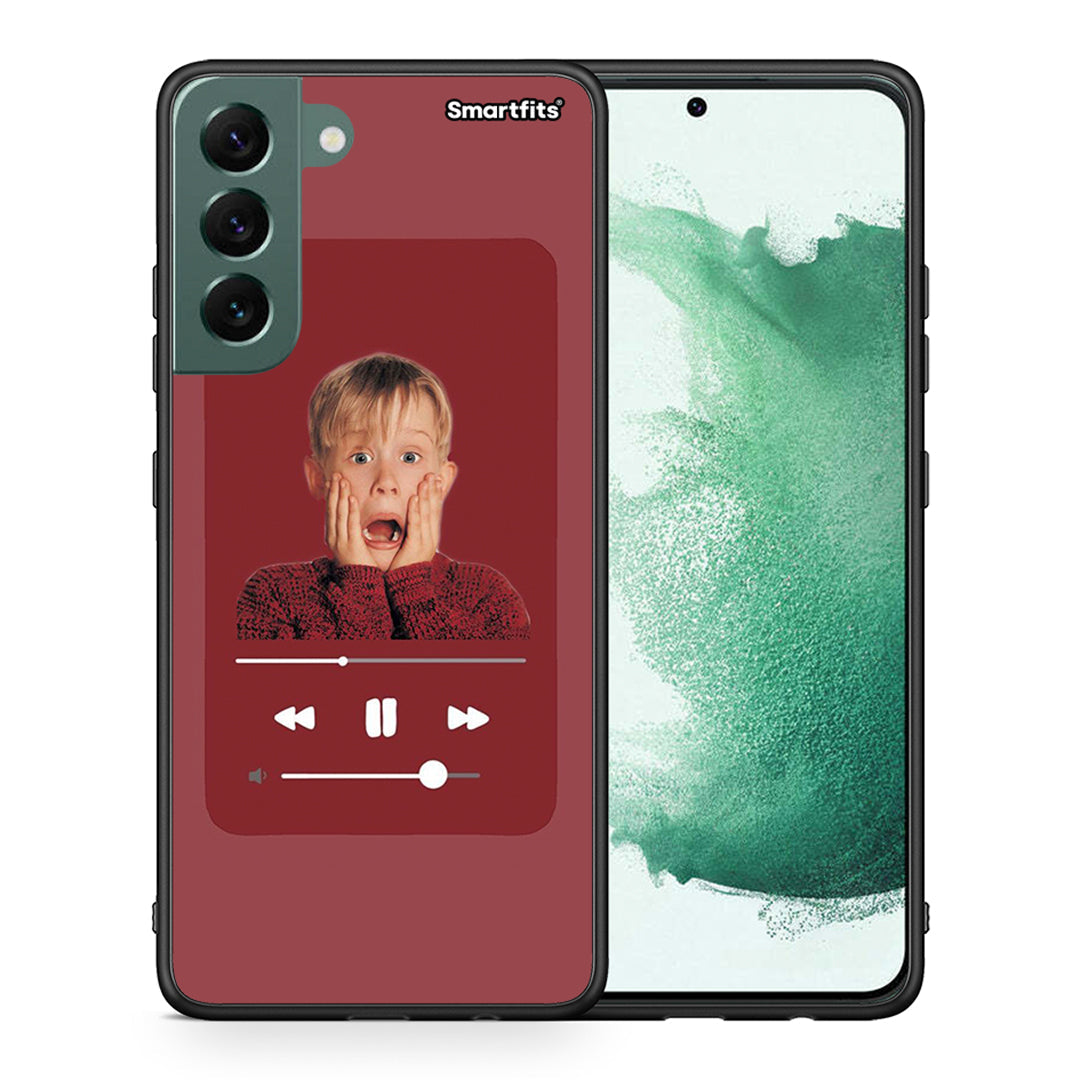Θήκη Samsung S22 Plus Xmas Alone Music από τη Smartfits με σχέδιο στο πίσω μέρος και μαύρο περίβλημα | Samsung S22 Plus Xmas Alone Music case with colorful back and black bezels