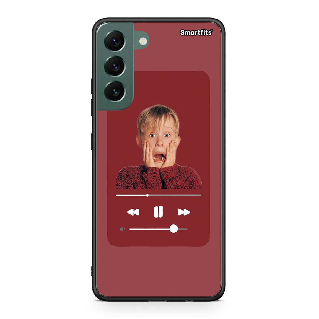 Samsung S22 Plus Xmas Alone Music θήκη από τη Smartfits με σχέδιο στο πίσω μέρος και μαύρο περίβλημα | Smartphone case with colorful back and black bezels by Smartfits