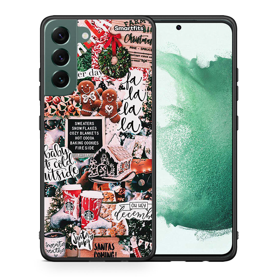 Θήκη Samsung S22 Plus Xmas Habbits από τη Smartfits με σχέδιο στο πίσω μέρος και μαύρο περίβλημα | Samsung S22 Plus Xmas Habbits case with colorful back and black bezels