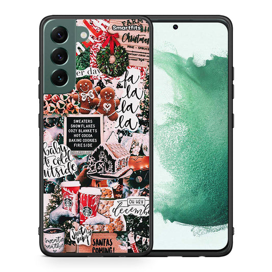 Θήκη Samsung S22 Plus Xmas Habbits από τη Smartfits με σχέδιο στο πίσω μέρος και μαύρο περίβλημα | Samsung S22 Plus Xmas Habbits case with colorful back and black bezels