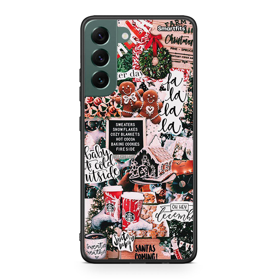 Samsung S22 Plus Xmas Habbits θήκη από τη Smartfits με σχέδιο στο πίσω μέρος και μαύρο περίβλημα | Smartphone case with colorful back and black bezels by Smartfits