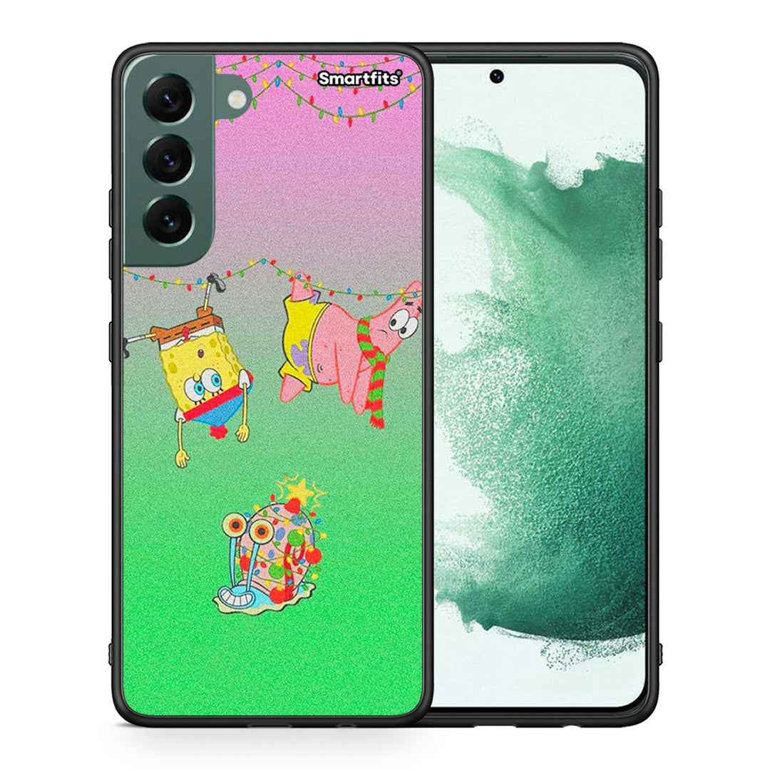 Θήκη Samsung S22 Plus Xmas Lights από τη Smartfits με σχέδιο στο πίσω μέρος και μαύρο περίβλημα | Samsung S22 Plus Xmas Lights case with colorful back and black bezels