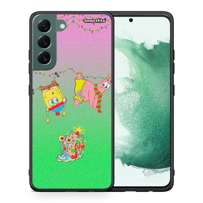 Θήκη Samsung S22 Plus Xmas Lights από τη Smartfits με σχέδιο στο πίσω μέρος και μαύρο περίβλημα | Samsung S22 Plus Xmas Lights case with colorful back and black bezels