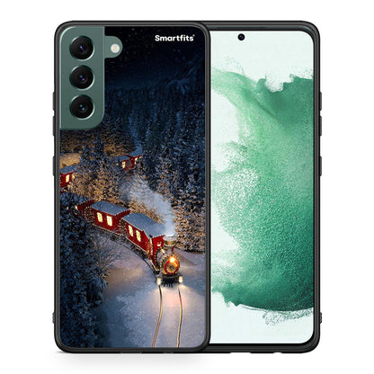Θήκη Samsung S22 Plus Xmas Train από τη Smartfits με σχέδιο στο πίσω μέρος και μαύρο περίβλημα | Samsung S22 Plus Xmas Train case with colorful back and black bezels