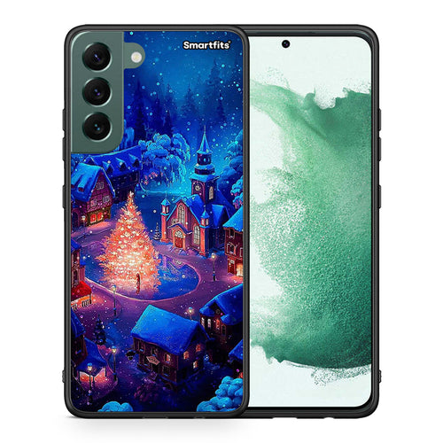 Θήκη Samsung S22 Plus Xmas Village από τη Smartfits με σχέδιο στο πίσω μέρος και μαύρο περίβλημα | Samsung S22 Plus Xmas Village case with colorful back and black bezels