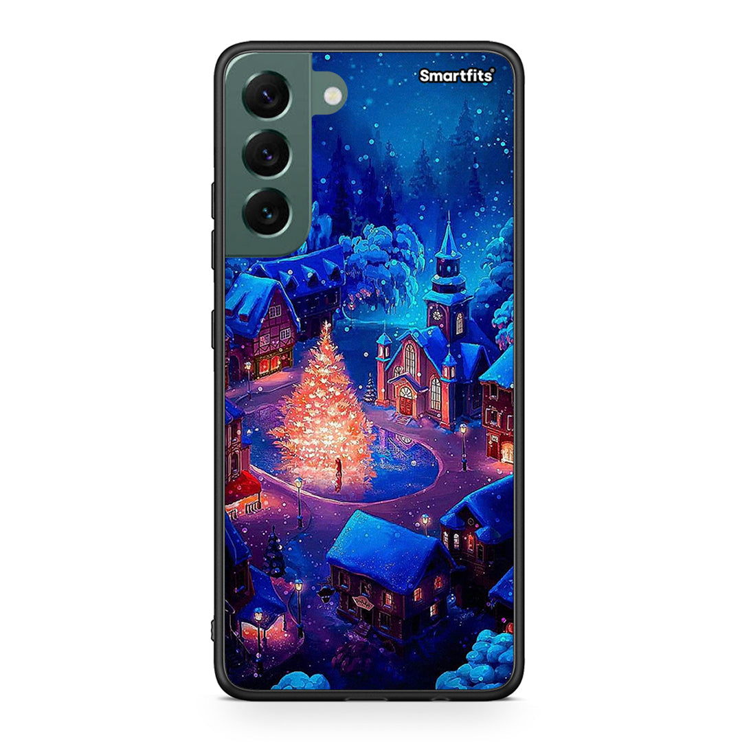 Samsung S22 Plus Xmas Village θήκη από τη Smartfits με σχέδιο στο πίσω μέρος και μαύρο περίβλημα | Smartphone case with colorful back and black bezels by Smartfits