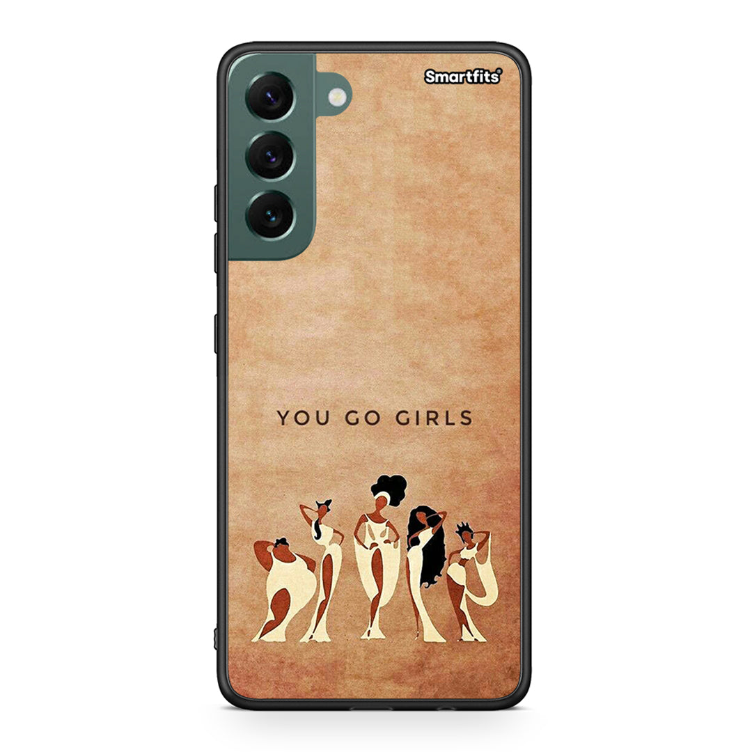 Samsung S22 Plus You Go Girl θήκη από τη Smartfits με σχέδιο στο πίσω μέρος και μαύρο περίβλημα | Smartphone case with colorful back and black bezels by Smartfits