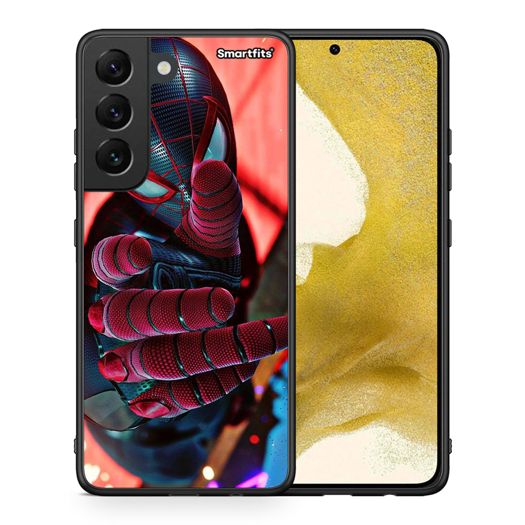 Θήκη Samsung S22 Spider Hand από τη Smartfits με σχέδιο στο πίσω μέρος και μαύρο περίβλημα | Samsung S22 Spider Hand case with colorful back and black bezels