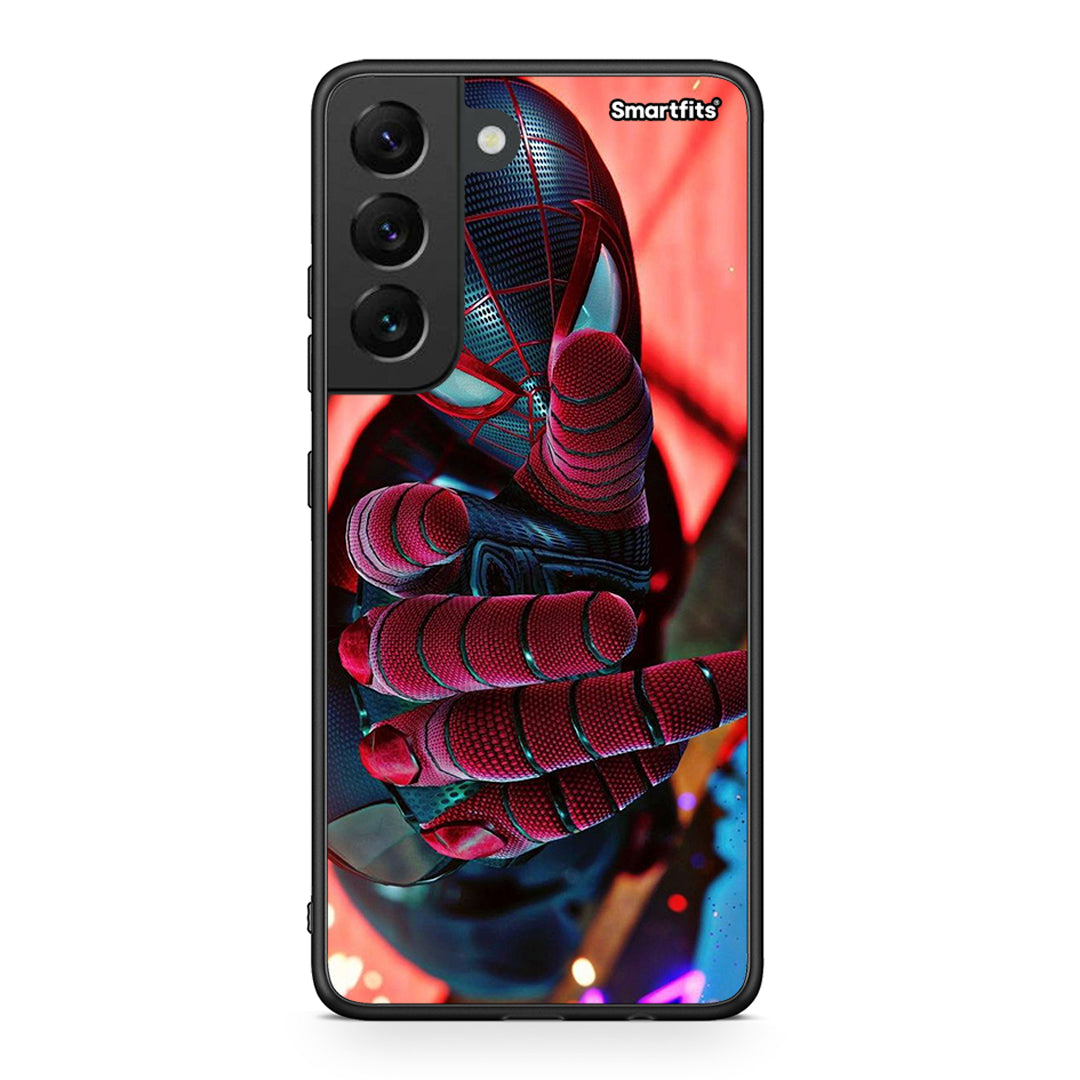 Samsung S22 Spider Hand Θήκη από τη Smartfits με σχέδιο στο πίσω μέρος και μαύρο περίβλημα | Smartphone case with colorful back and black bezels by Smartfits