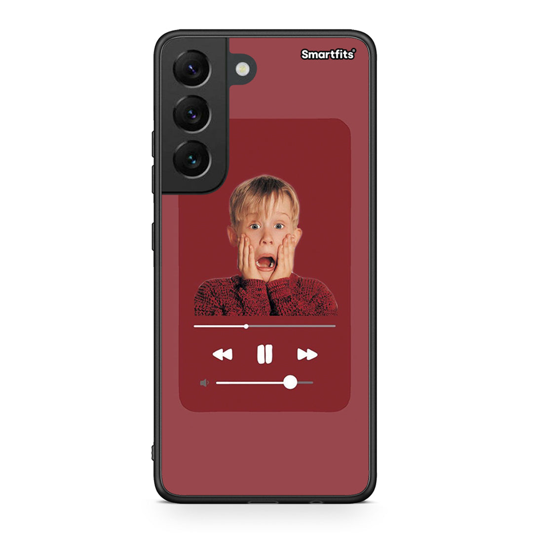 Samsung S22 Xmas Alone Music θήκη από τη Smartfits με σχέδιο στο πίσω μέρος και μαύρο περίβλημα | Smartphone case with colorful back and black bezels by Smartfits