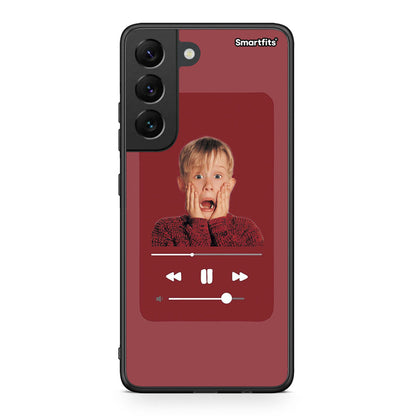 Samsung S22 Xmas Alone Music θήκη από τη Smartfits με σχέδιο στο πίσω μέρος και μαύρο περίβλημα | Smartphone case with colorful back and black bezels by Smartfits
