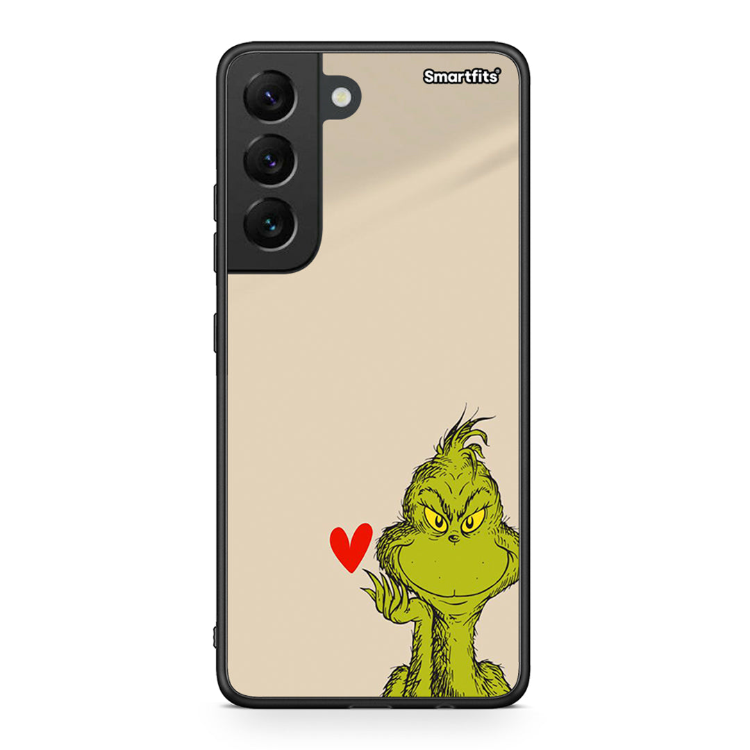 Samsung S22 Xmas Grinch θήκη από τη Smartfits με σχέδιο στο πίσω μέρος και μαύρο περίβλημα | Smartphone case with colorful back and black bezels by Smartfits