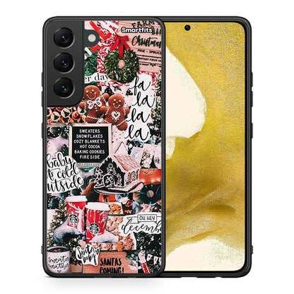 Θήκη Samsung S22 Xmas Habbits από τη Smartfits με σχέδιο στο πίσω μέρος και μαύρο περίβλημα | Samsung S22 Xmas Habbits case with colorful back and black bezels