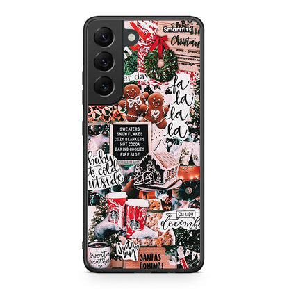 Samsung S22 Xmas Habbits θήκη από τη Smartfits με σχέδιο στο πίσω μέρος και μαύρο περίβλημα | Smartphone case with colorful back and black bezels by Smartfits