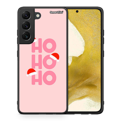 Θήκη Samsung S22 Xmas Ho Ho Ho από τη Smartfits με σχέδιο στο πίσω μέρος και μαύρο περίβλημα | Samsung S22 Xmas Ho Ho Ho case with colorful back and black bezels