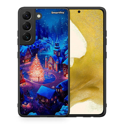 Θήκη Samsung S22 Xmas Village από τη Smartfits με σχέδιο στο πίσω μέρος και μαύρο περίβλημα | Samsung S22 Xmas Village case with colorful back and black bezels
