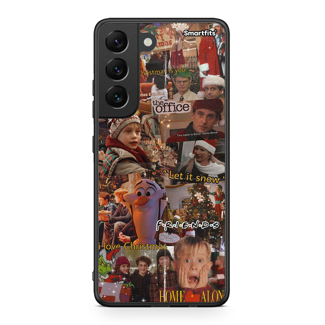 Samsung S22 Xmas Wishes θήκη από τη Smartfits με σχέδιο στο πίσω μέρος και μαύρο περίβλημα | Smartphone case with colorful back and black bezels by Smartfits