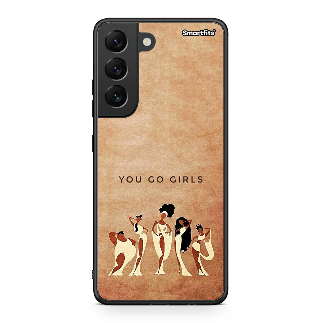 Samsung S22 You Go Girl θήκη από τη Smartfits με σχέδιο στο πίσω μέρος και μαύρο περίβλημα | Smartphone case with colorful back and black bezels by Smartfits