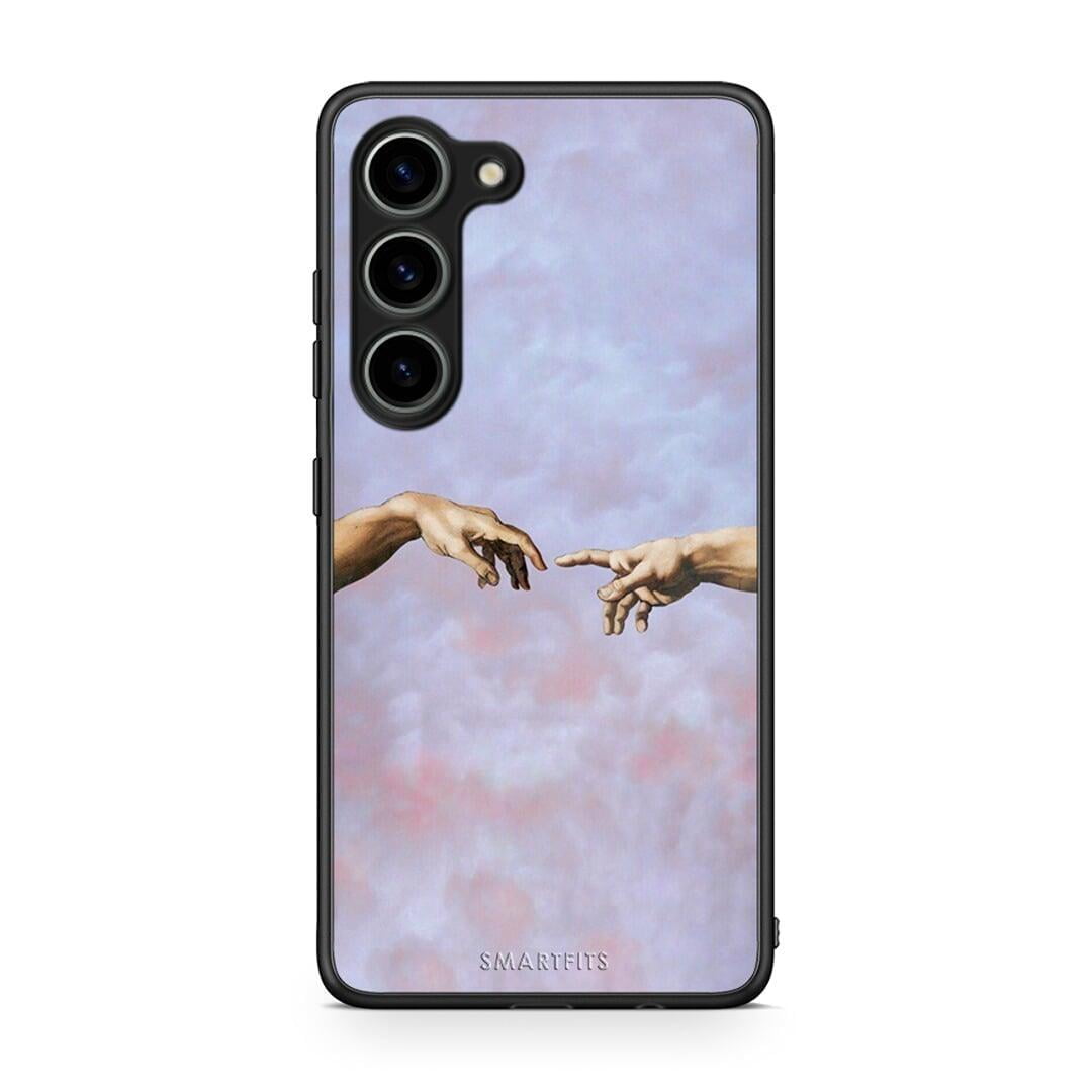 Θήκη Samsung Galaxy S23 Adam Hand από τη Smartfits με σχέδιο στο πίσω μέρος και μαύρο περίβλημα | Samsung Galaxy S23 Adam Hand Case with Colorful Back and Black Bezels