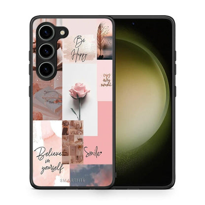 Θήκη Samsung Galaxy S23 Aesthetic Collage από τη Smartfits με σχέδιο στο πίσω μέρος και μαύρο περίβλημα | Samsung Galaxy S23 Aesthetic Collage Case with Colorful Back and Black Bezels