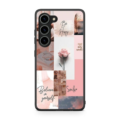 Θήκη Samsung Galaxy S23 Aesthetic Collage από τη Smartfits με σχέδιο στο πίσω μέρος και μαύρο περίβλημα | Samsung Galaxy S23 Aesthetic Collage Case with Colorful Back and Black Bezels
