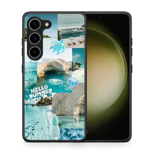 Θήκη Samsung Galaxy S23 Aesthetic Summer από τη Smartfits με σχέδιο στο πίσω μέρος και μαύρο περίβλημα | Samsung Galaxy S23 Aesthetic Summer Case with Colorful Back and Black Bezels