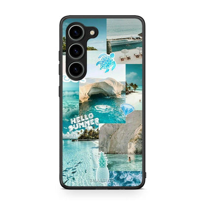 Θήκη Samsung Galaxy S23 Aesthetic Summer από τη Smartfits με σχέδιο στο πίσω μέρος και μαύρο περίβλημα | Samsung Galaxy S23 Aesthetic Summer Case with Colorful Back and Black Bezels