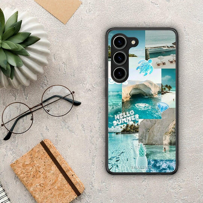 Θήκη Samsung Galaxy S23 Aesthetic Summer από τη Smartfits με σχέδιο στο πίσω μέρος και μαύρο περίβλημα | Samsung Galaxy S23 Aesthetic Summer Case with Colorful Back and Black Bezels