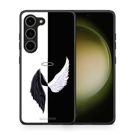 Θήκη Samsung Galaxy S23 Angels Demons από τη Smartfits με σχέδιο στο πίσω μέρος και μαύρο περίβλημα | Samsung Galaxy S23 Angels Demons Case with Colorful Back and Black Bezels