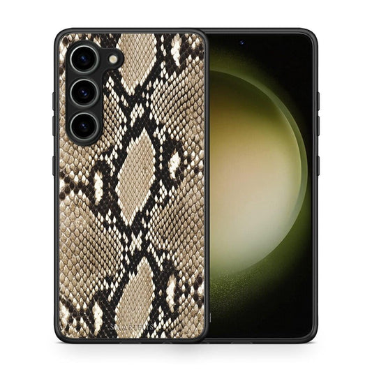 Θήκη Samsung Galaxy S23 Animal Fashion Snake από τη Smartfits με σχέδιο στο πίσω μέρος και μαύρο περίβλημα | Samsung Galaxy S23 Animal Fashion Snake Case with Colorful Back and Black Bezels