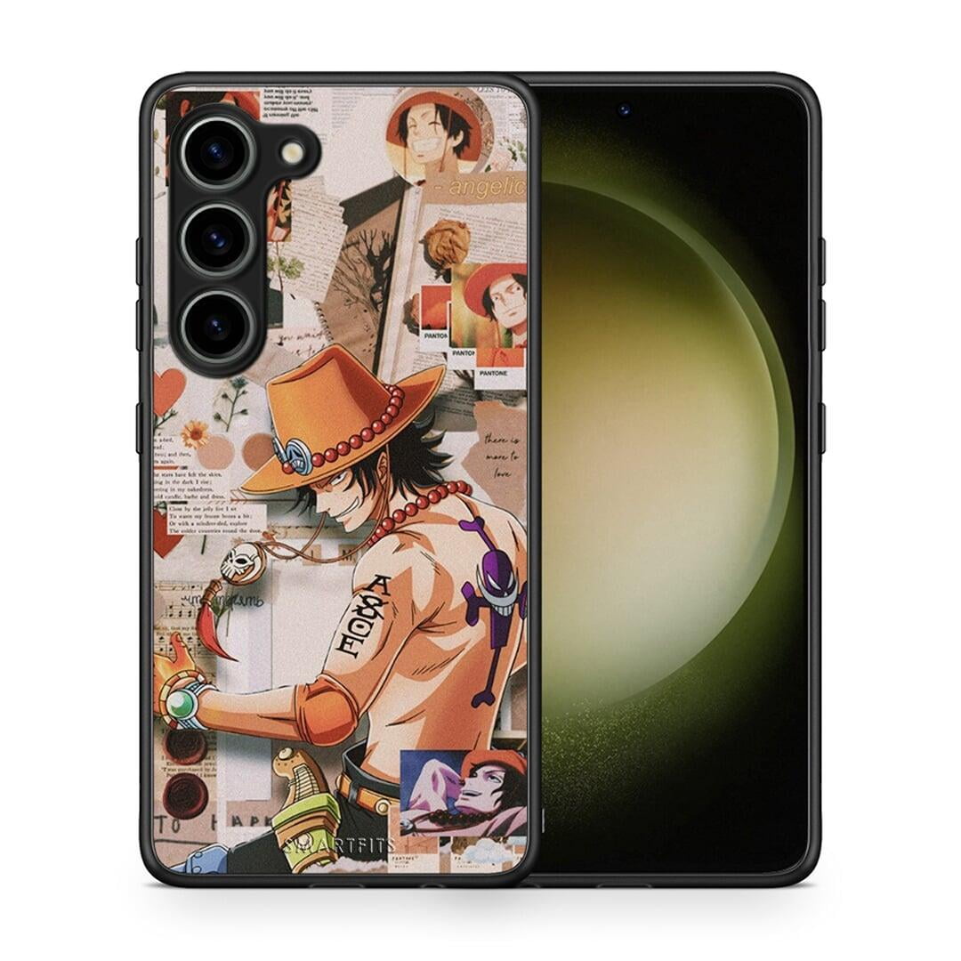 Θήκη Samsung Galaxy S23 Anime Collage από τη Smartfits με σχέδιο στο πίσω μέρος και μαύρο περίβλημα | Samsung Galaxy S23 Anime Collage Case with Colorful Back and Black Bezels