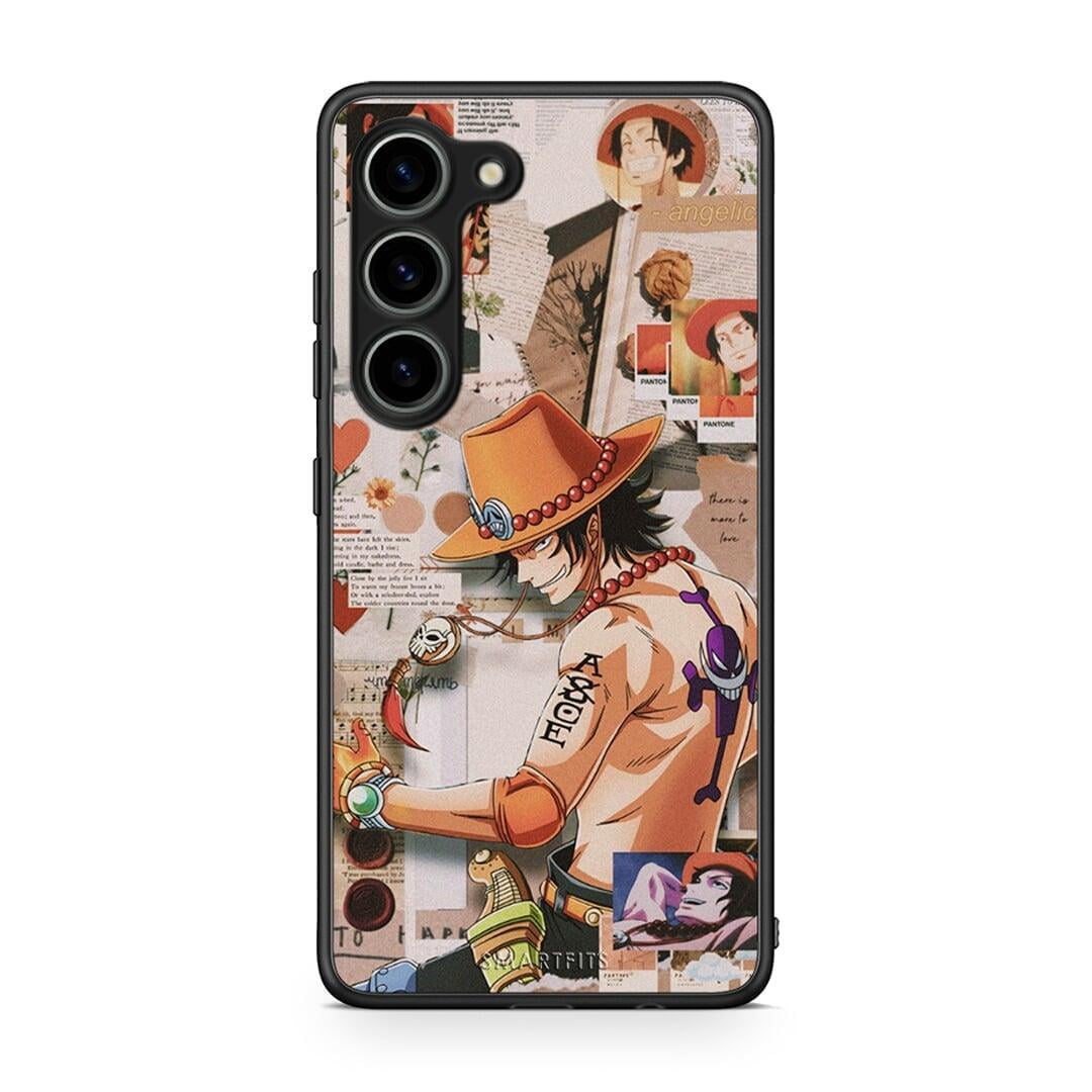 Θήκη Samsung Galaxy S23 Anime Collage από τη Smartfits με σχέδιο στο πίσω μέρος και μαύρο περίβλημα | Samsung Galaxy S23 Anime Collage Case with Colorful Back and Black Bezels