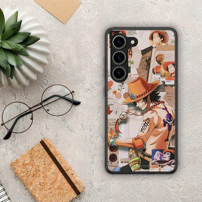 Θήκη Samsung Galaxy S23 Anime Collage από τη Smartfits με σχέδιο στο πίσω μέρος και μαύρο περίβλημα | Samsung Galaxy S23 Anime Collage Case with Colorful Back and Black Bezels