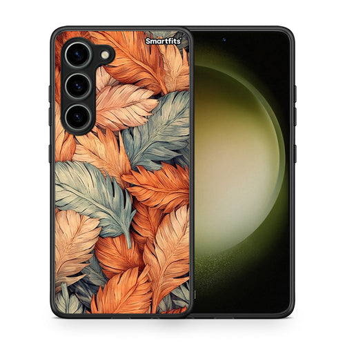 Θήκη Samsung Galaxy S23 Autumn Leaves από τη Smartfits με σχέδιο στο πίσω μέρος και μαύρο περίβλημα | Samsung Galaxy S23 Autumn Leaves Case with Colorful Back and Black Bezels