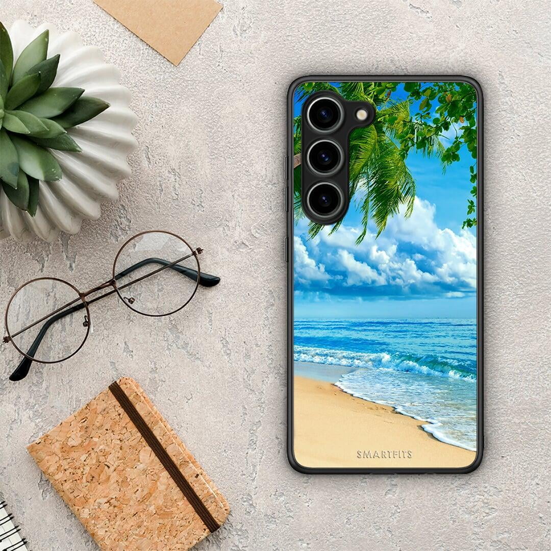 Θήκη Samsung Galaxy S23 Beautiful Beach από τη Smartfits με σχέδιο στο πίσω μέρος και μαύρο περίβλημα | Samsung Galaxy S23 Beautiful Beach Case with Colorful Back and Black Bezels