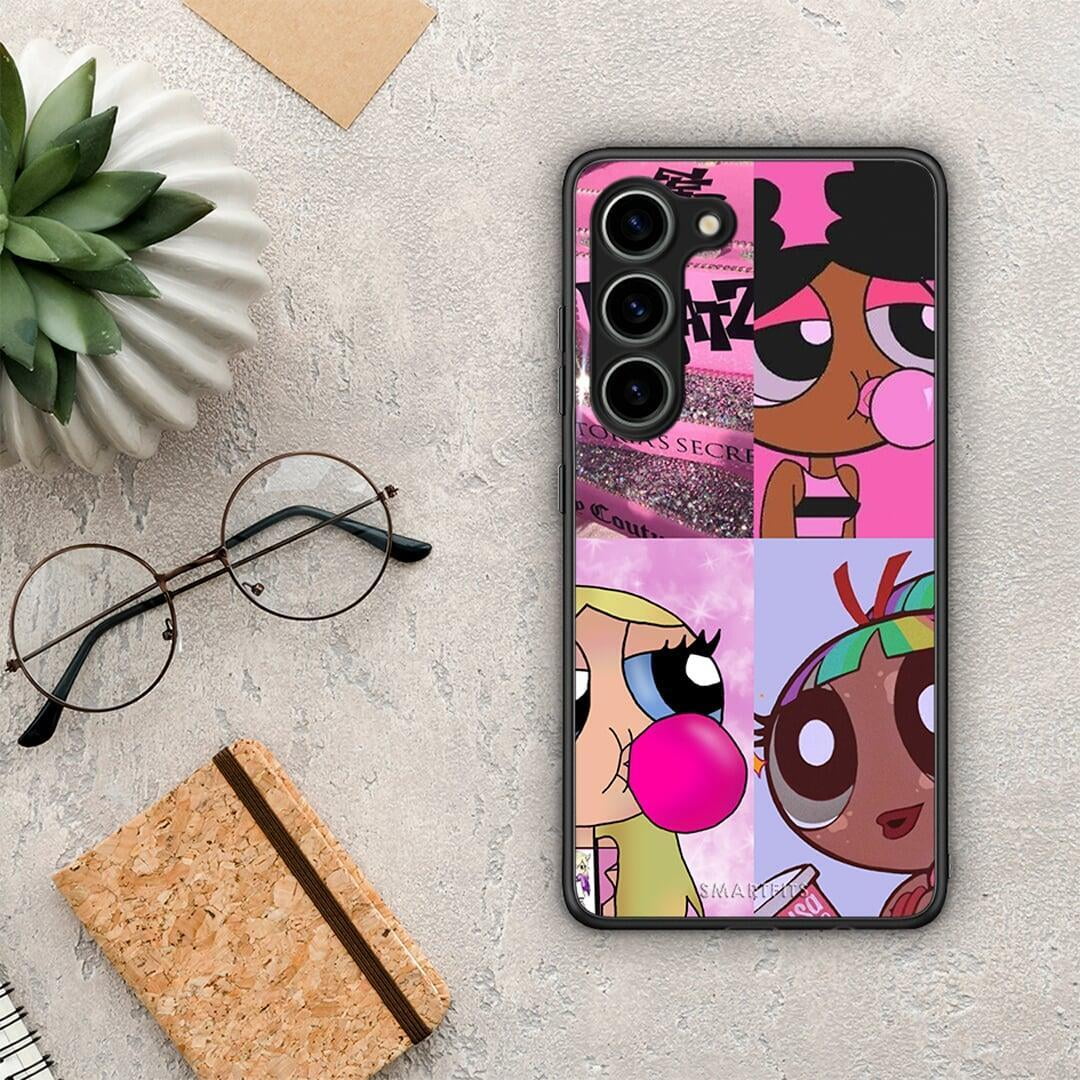 Θήκη Samsung Galaxy S23 Bubble Girls από τη Smartfits με σχέδιο στο πίσω μέρος και μαύρο περίβλημα | Samsung Galaxy S23 Bubble Girls Case with Colorful Back and Black Bezels