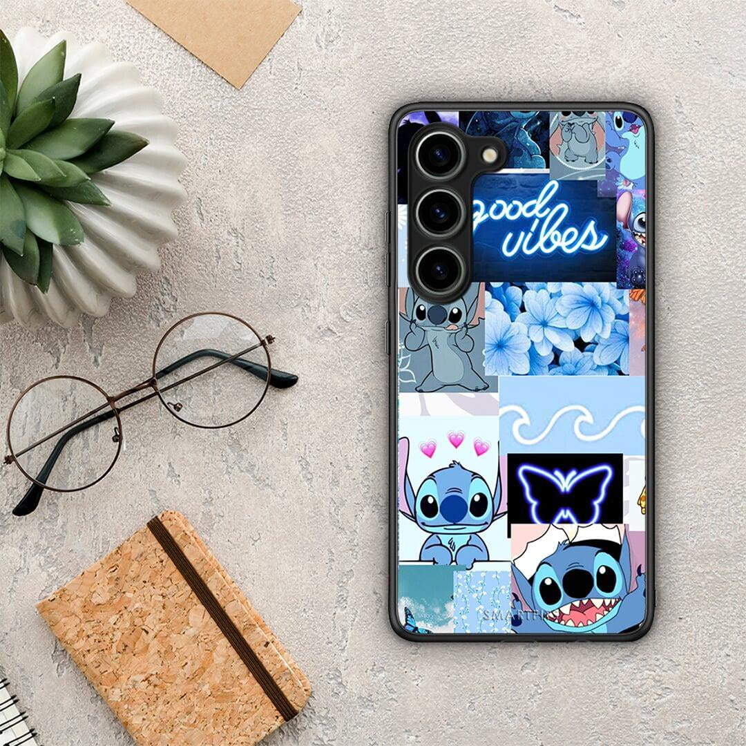 Θήκη Samsung Galaxy S23 Collage Good Vibes από τη Smartfits με σχέδιο στο πίσω μέρος και μαύρο περίβλημα | Samsung Galaxy S23 Collage Good Vibes Case with Colorful Back and Black Bezels